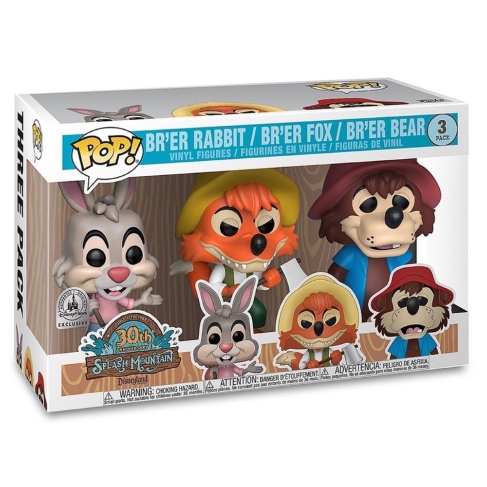 RARE Disney Parks Exclusive Splash Mountain 30th Anniversary Funko Pop Set